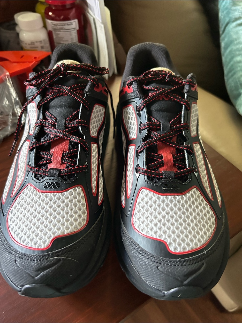 Hoka One One Men's Athletic Shoes — Black, White & Red